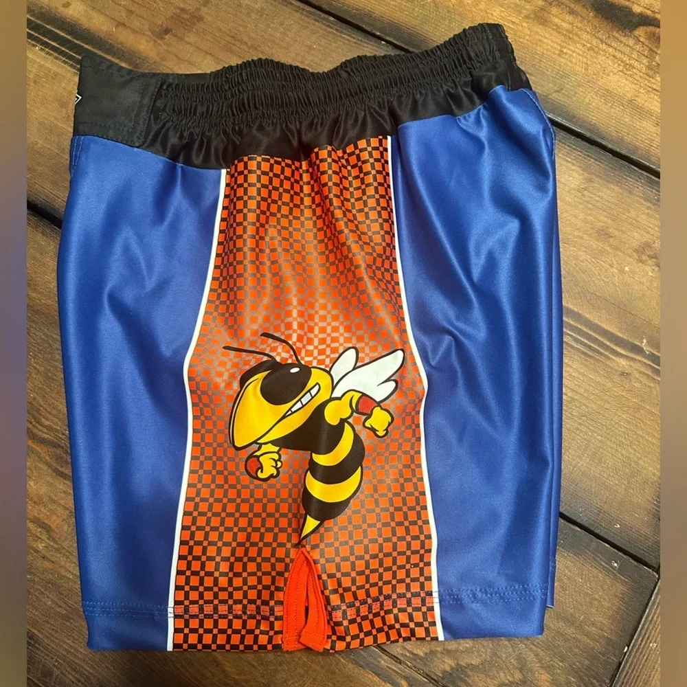 MatMan wrestling/jujitsu shorts. Red, blue, hornets, size 2xs with drawstring - Picture 3 of 10